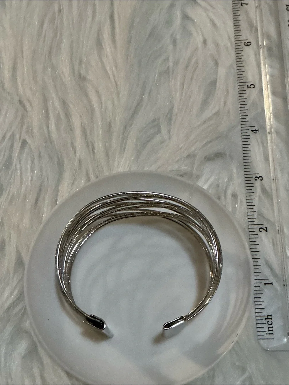 Womens Silver Tone Wire Wrap Cuff Bracelet